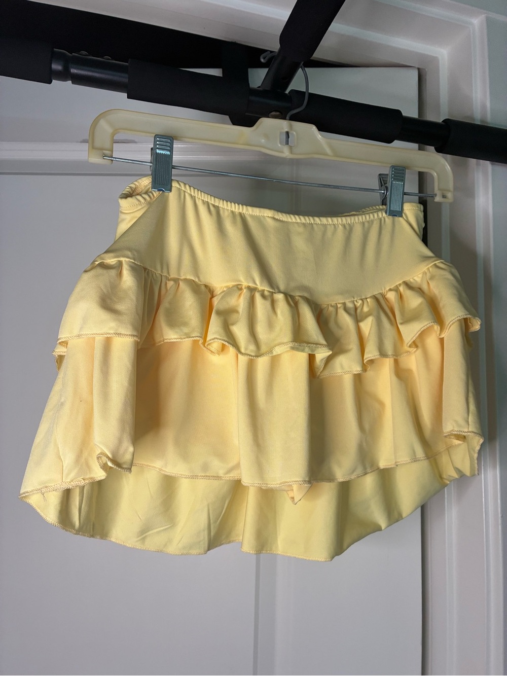 SHEIN Lemon Yellow Ruffled Tiered Mini Skirt